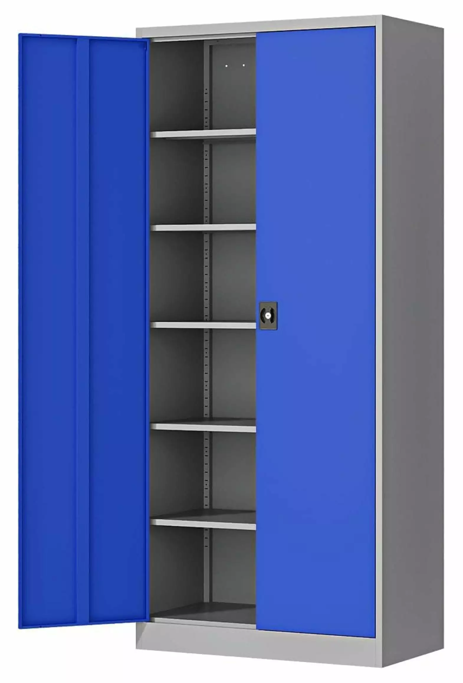 ZZYY 71 Tall Metal Storage Cabinet Lockable Doors and Adjustable Shelves Blue Gray
