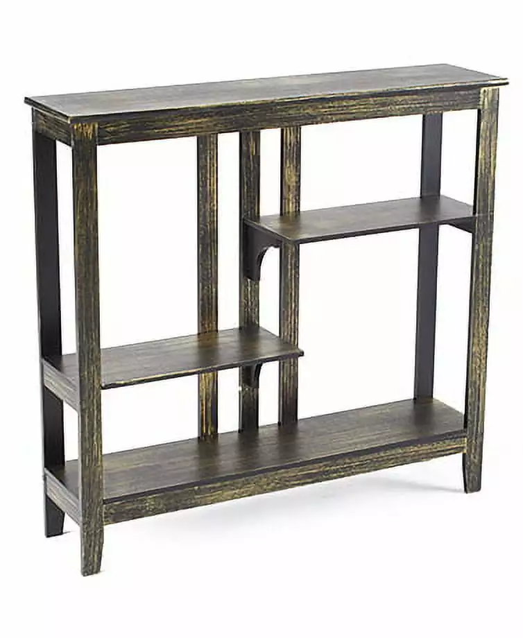 Lakeside Collection Brushed Metallic Tables Black Gold Console LTD