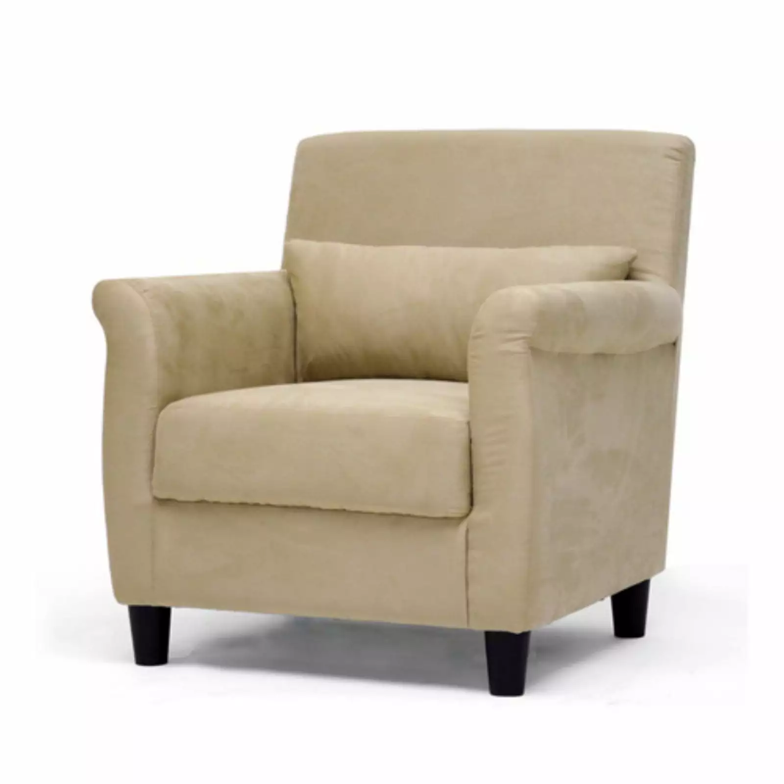 Baxton Studio Caramac Microfiber Accent Chair Tan - Soft Contemporary Lounge Chair