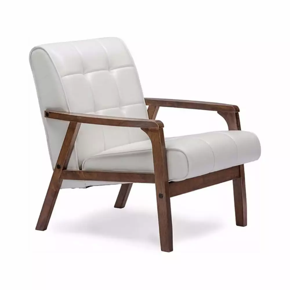 Baxton Studio Mid Century Masterpieces Club Chair White - Retro Modern Design