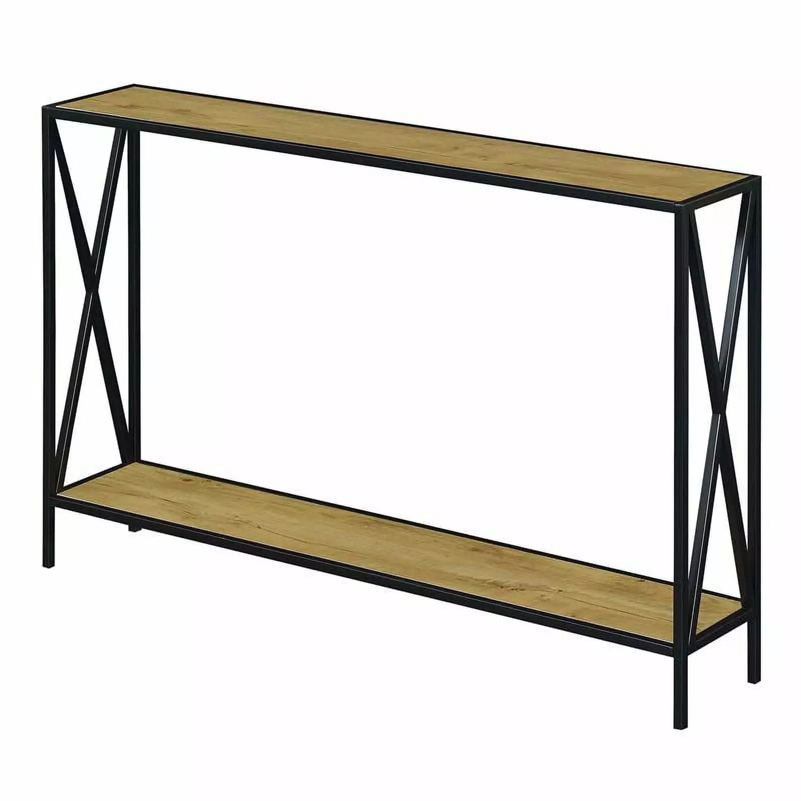 Pemberly Row Mid-Century Console Table Light Oak Wood Finish Console