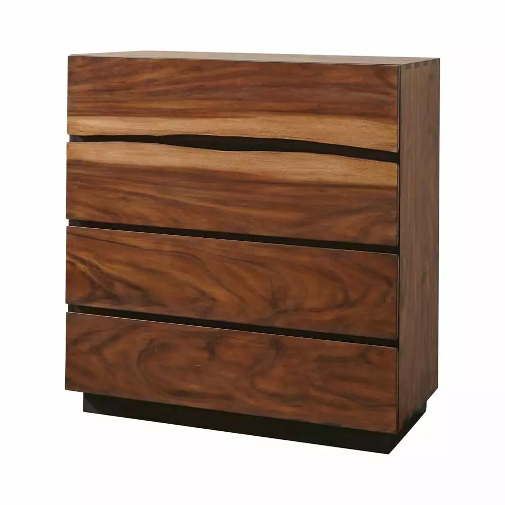 Winslow 4-Drawer Chest Smokey Walnut and Coffee Bean - Mid-Century Modern Dresser Coaster Company