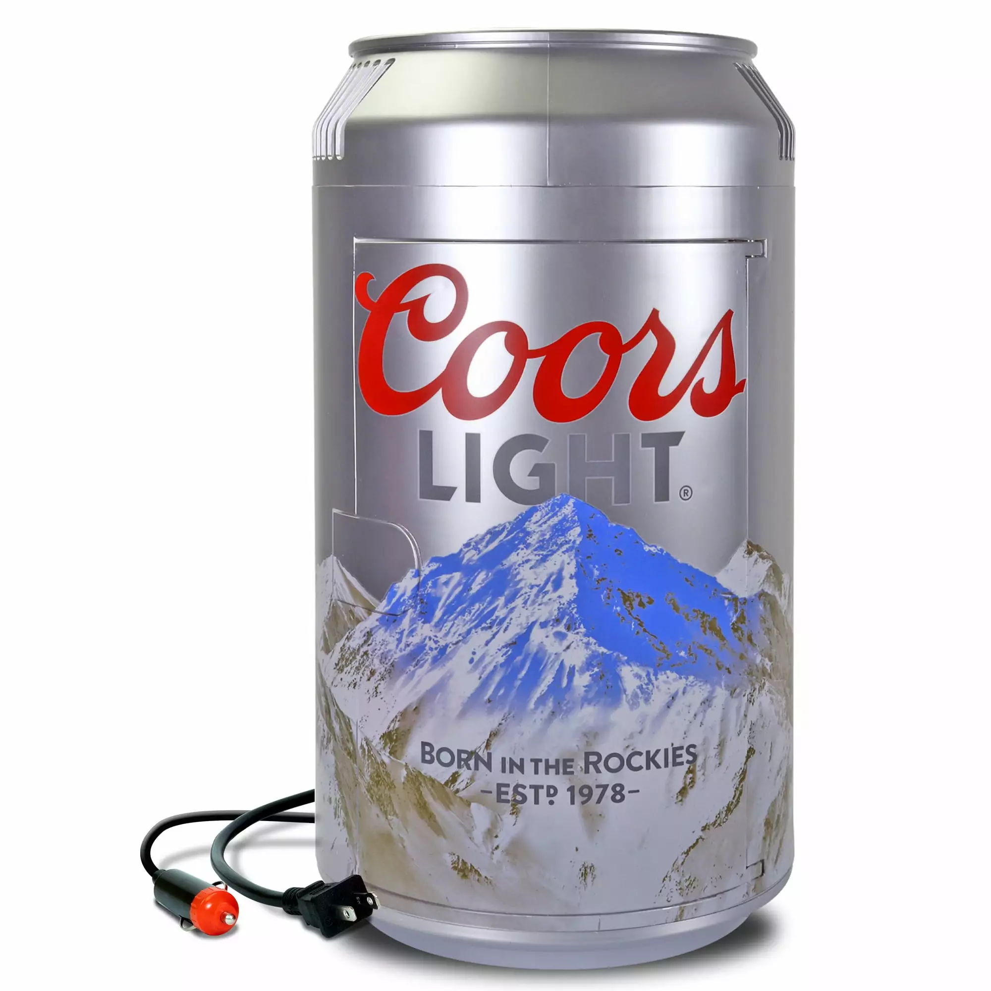 Coors Light 8 Can AC DC Personal Mini Portable Cooler - 5.4L Fridge Grey Compact Cooler Desks and Cars