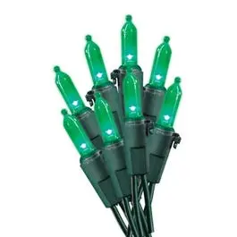 Christmas Light Set Mini Green 50-Count LED String Lights Holiday Decor Holiday Wonderland