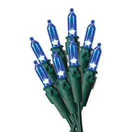Christmas Light Set Mini Blue 100-Count Holiday String Lights Holiday Wonderland