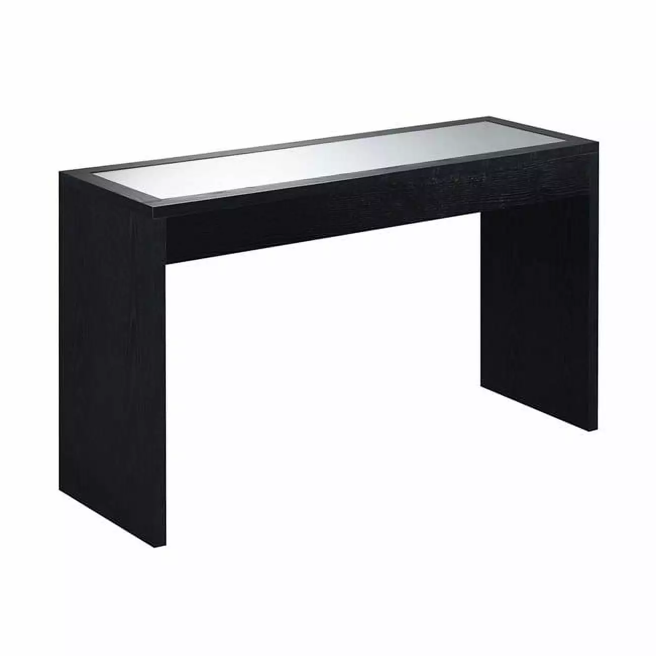 Northfield 48 Inch Mirrored Console Table Black Entryway Living Room Console Convenience Concepts