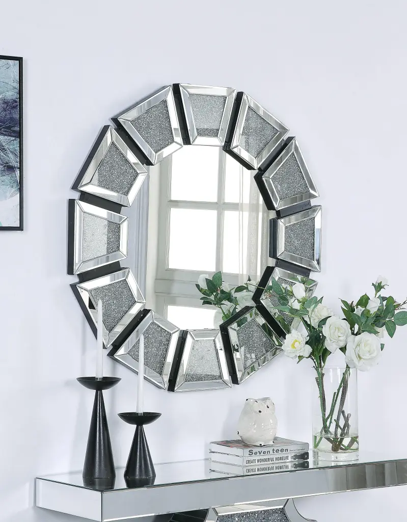 Nowles Mirrored & Faux Stones Wall Decor - Stylish Home Decoration