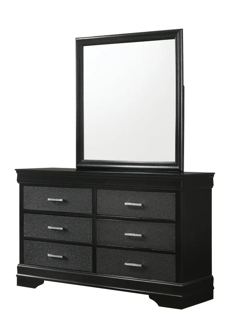 AMALIA BEDROOM MIRROR BLACK - Elegant Black Mirror Modern Bedrooms