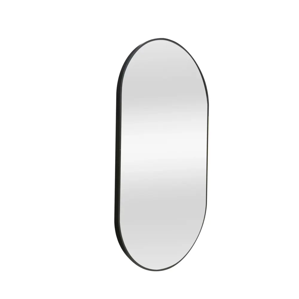 Anderson Black Oval All-metal Wall Mirror 90 x 50cm