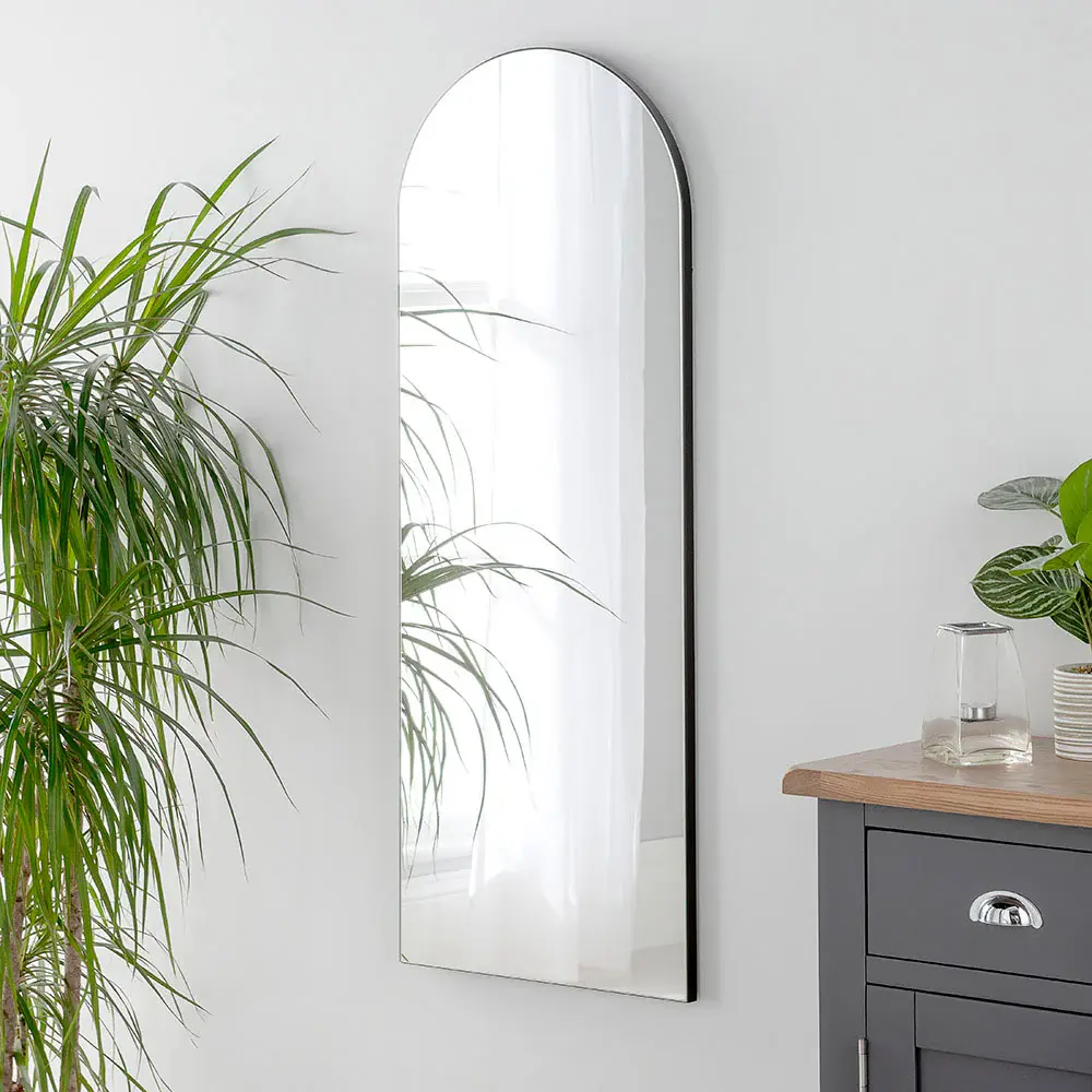 Cora Arched Mirror 120x45cm - Jet-black
