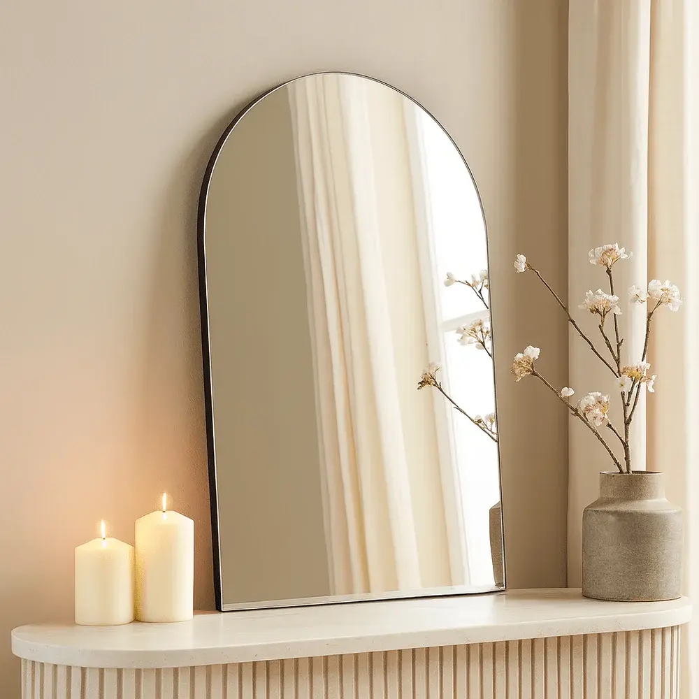 Cora Arched Mirror 75x50cm - Ebony