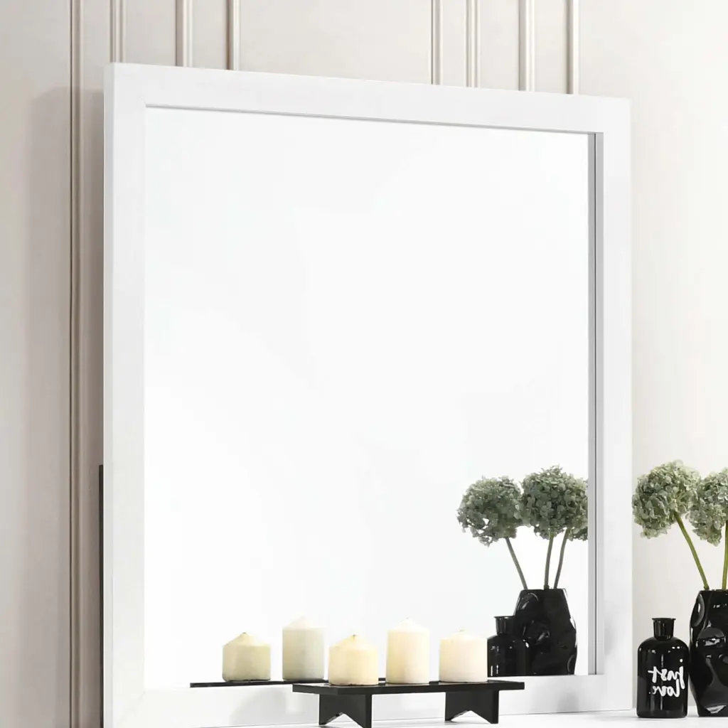 Kendall Square Dresser Mirror White - Elegant Bedroom Decor
