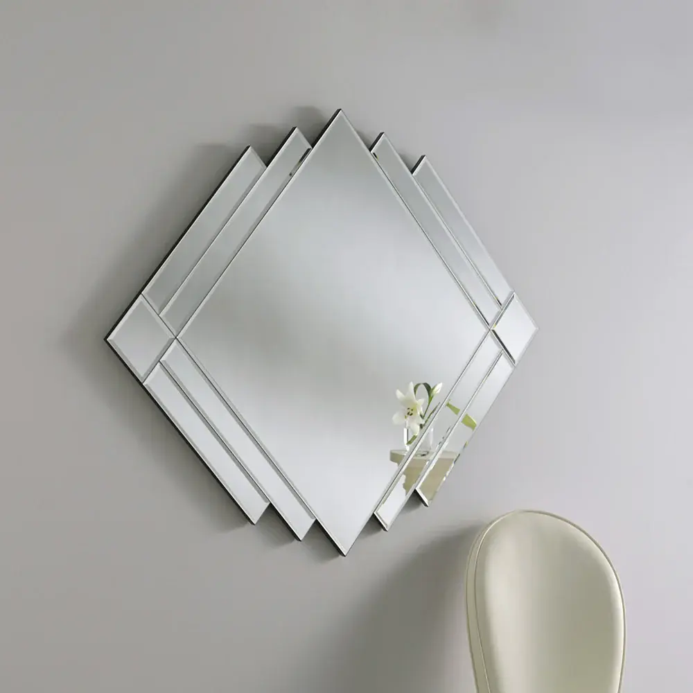 Premium Frameless Aomori Art Deco Wall Mirror - Midnight