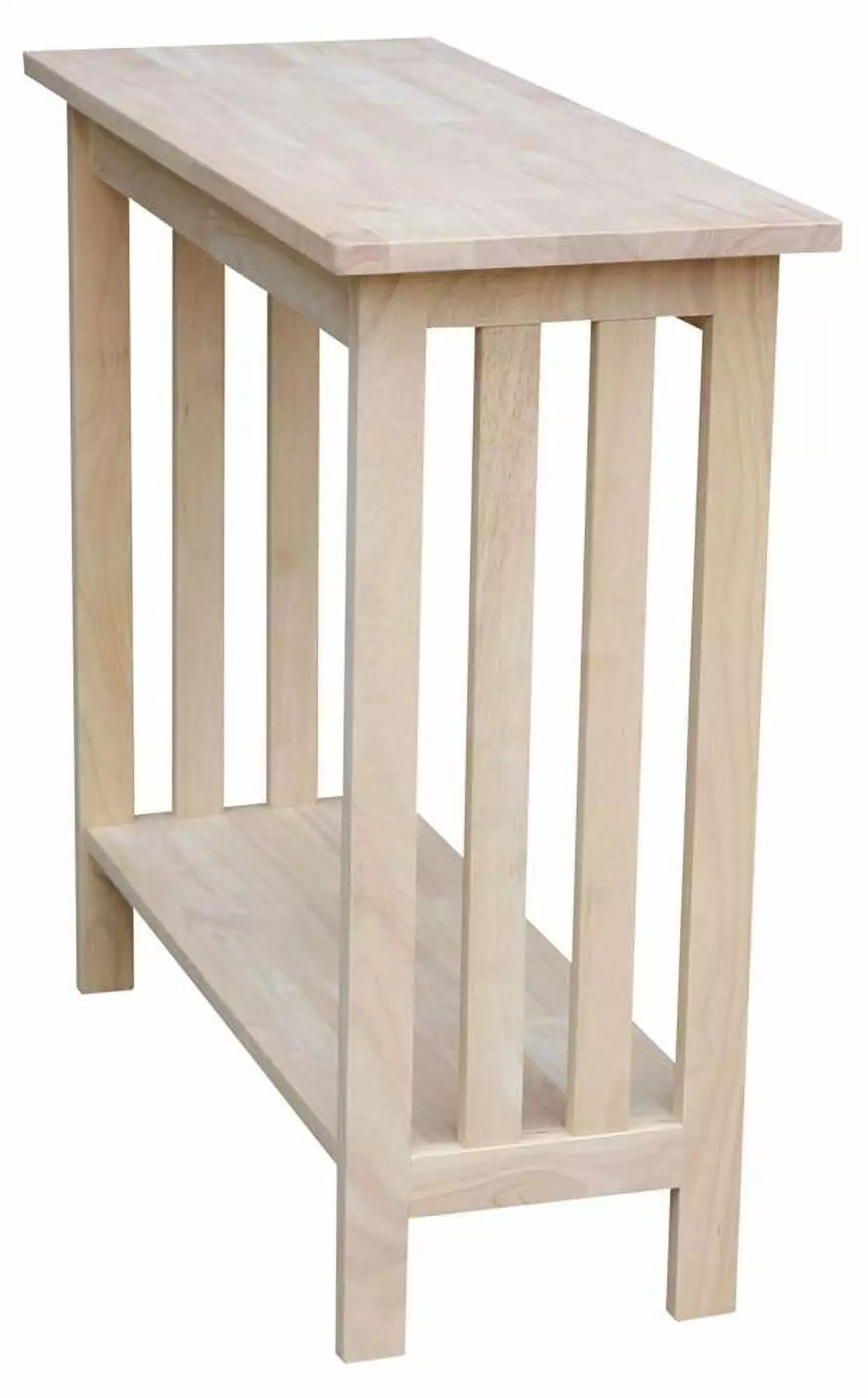 International Concepts Solid Wood Unfinished Mission Entry Table Console
