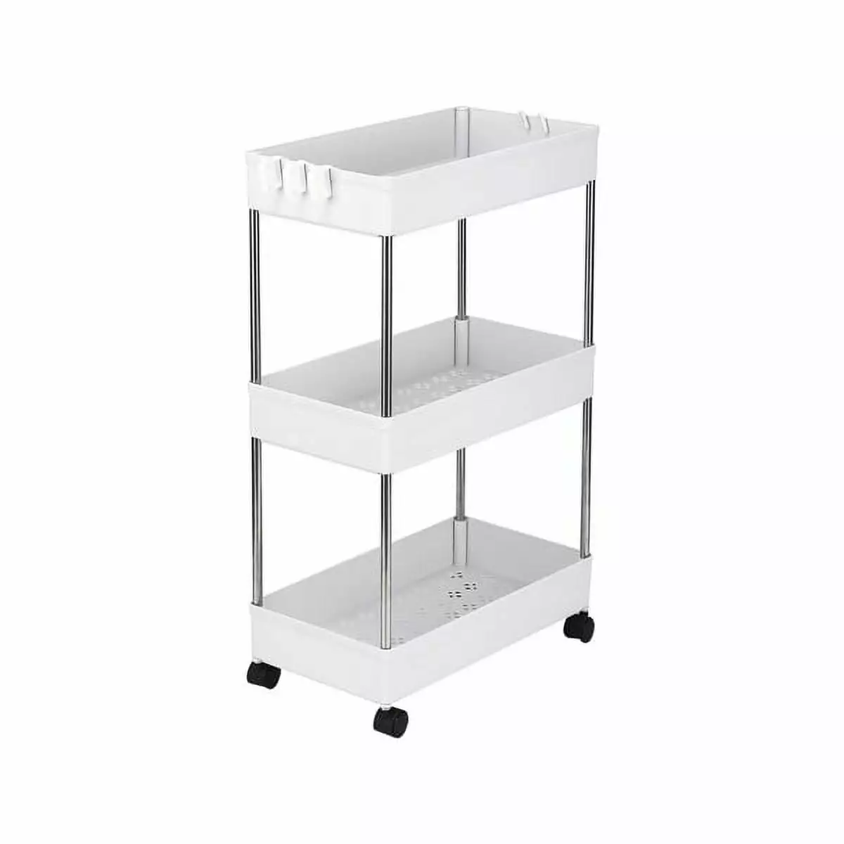 3-Layer Mobile Multi-functional Storage Cart Kitchen Bathroom Laundry Room YTTX
