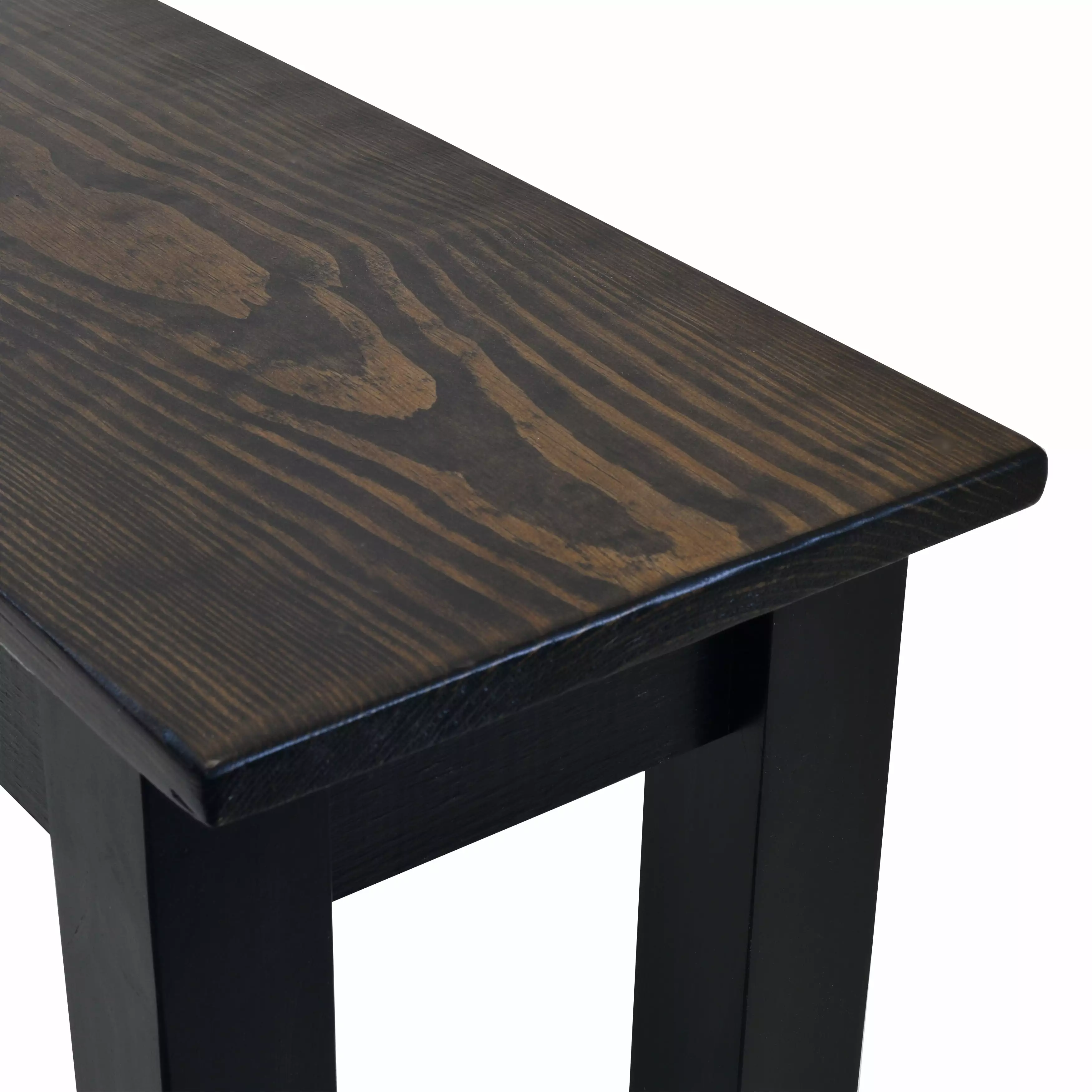 DARK WALNUT & BLACK 42-Inch Modern Wood Bench Living Room or Bedroom Benches Ezekiel and Stearns
