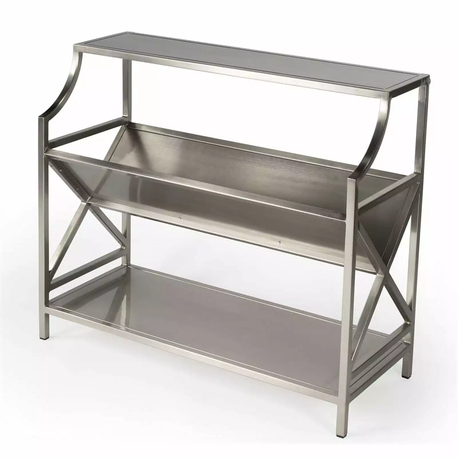 Beaumont Lane Silver Modern Library Bookcase