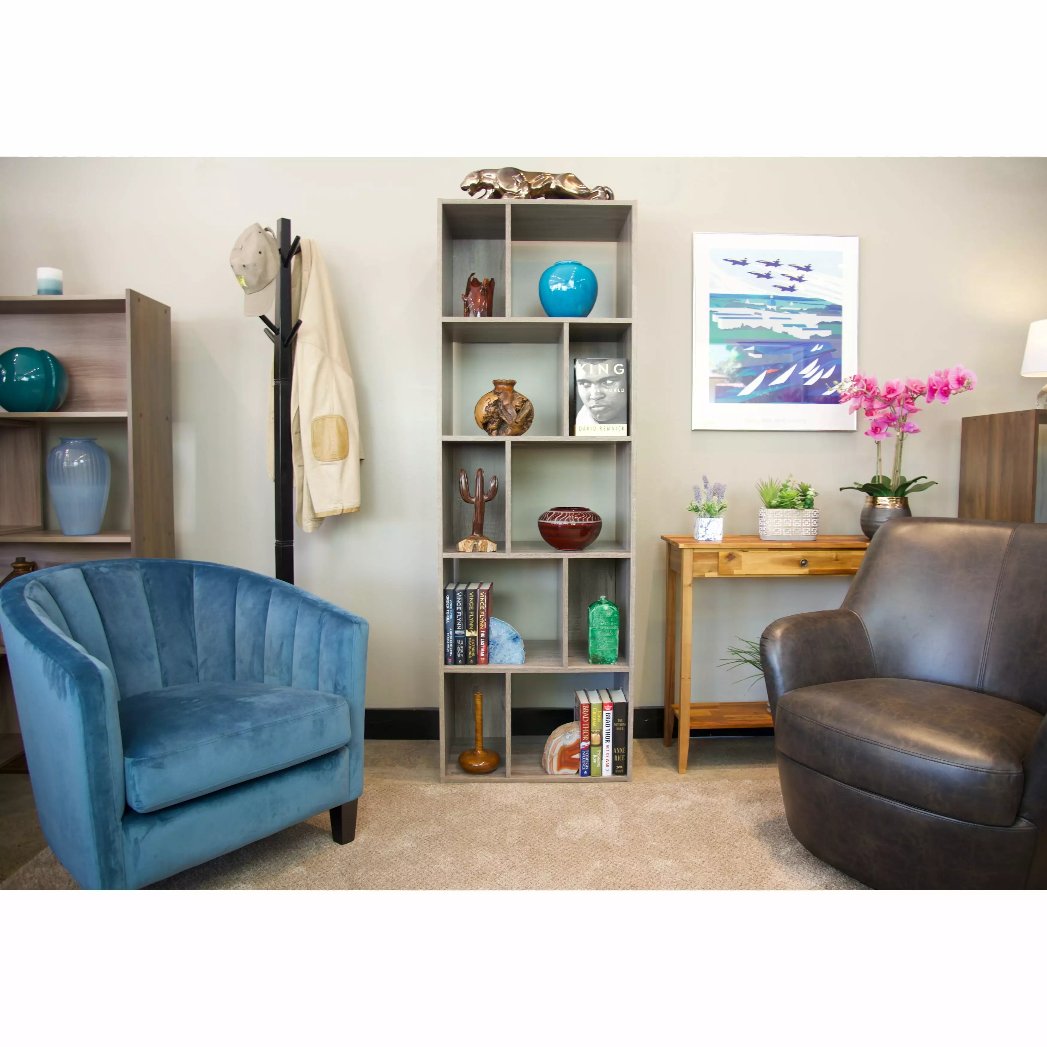 Slide Logic 6 Tier Asymmetrical Bookcase TV Stand Bed Bath & Beyond
