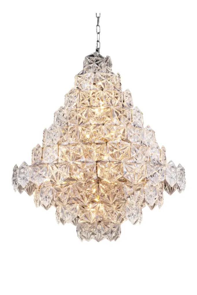 Eichholtz Hermitage L Hexagonal Glass Chandelier Modern Luxury Lighting