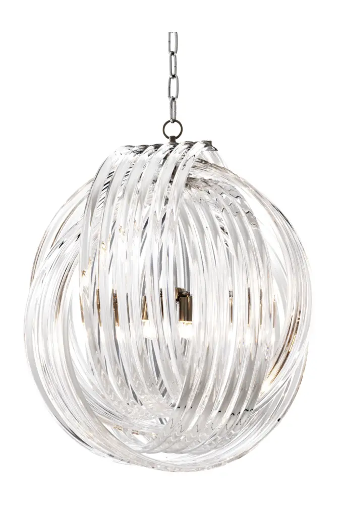 Eichholtz Marco Polo L Lucite Loop Chandelier Modern Lighting