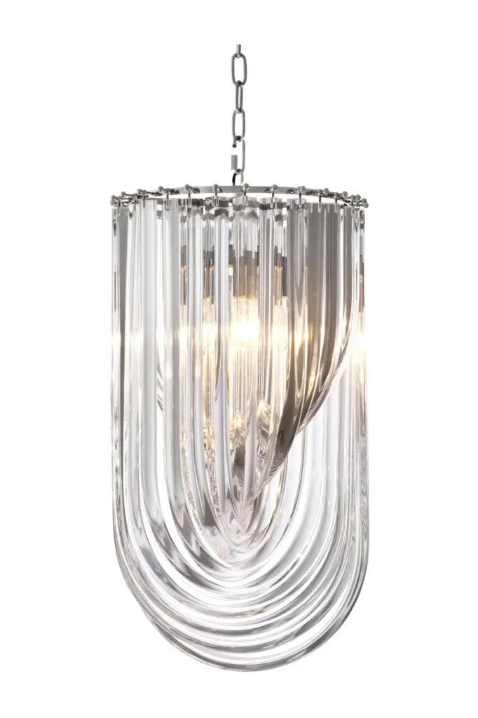 Eichholtz Murano Lucite Loop Chandelier Modern Ceiling