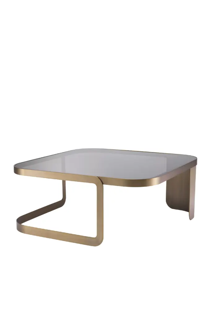 Architectural Brass Framed Coffee Table Eichholtz Numa Luxury Living Room Center Table