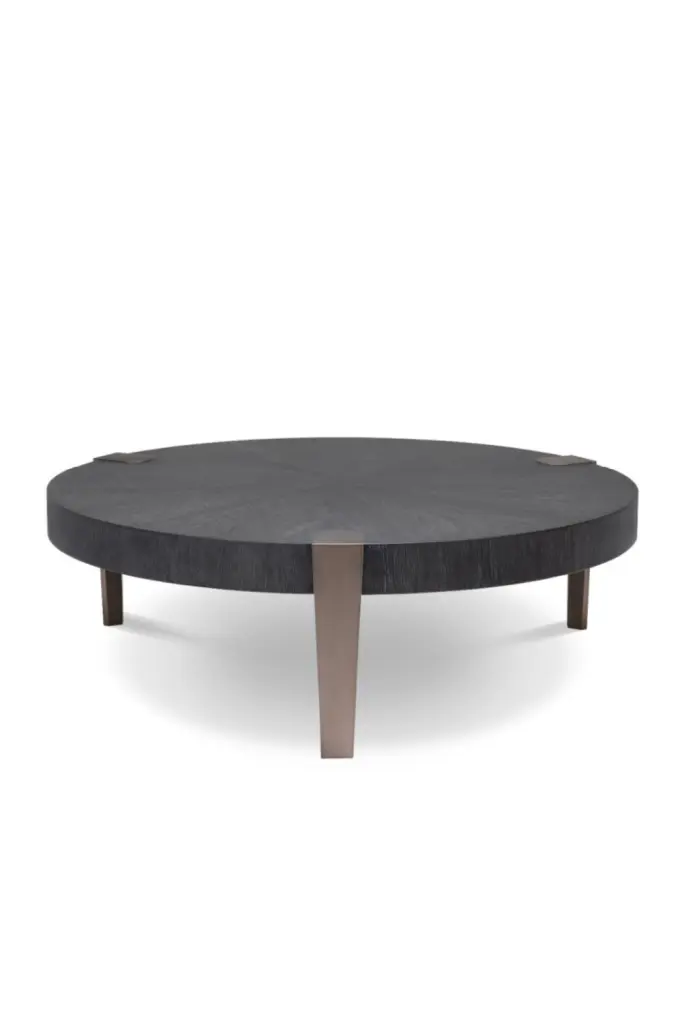 Charcoal Gray Oak Veneer Coffee Table Eichholtz Oxnard Modern Living Room Table