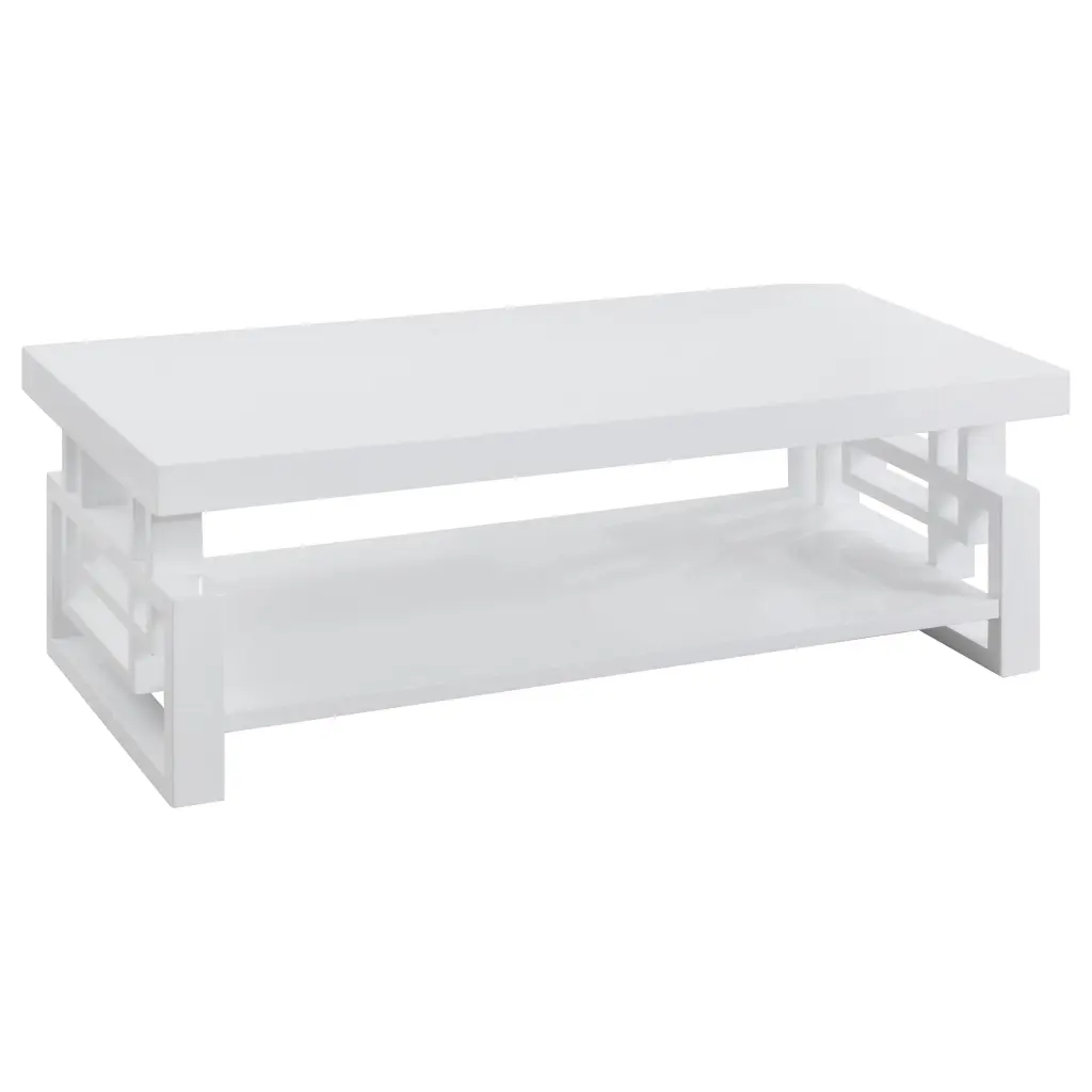 Schmitt Rectangular Coffee Table High Glossy White Modern Living Room Table