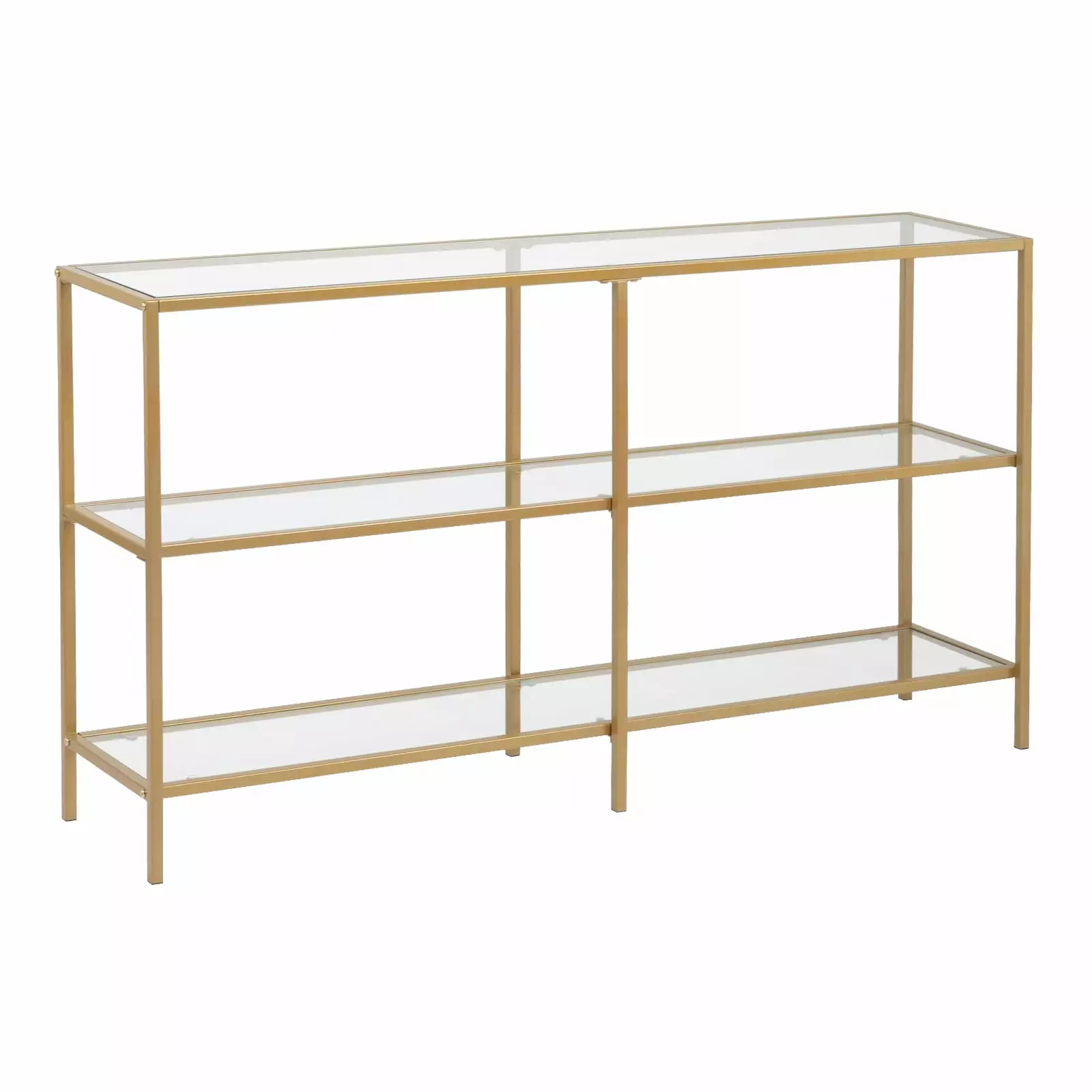 BaytoCare Modern 51.2 Console Sofa Table Entryway Table Accent Table Entryway Living Room Home Decor Gold Color Glass Fini...