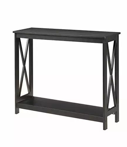 Convenience Concepts Oxford Black Console Table Entryway Living Room Console