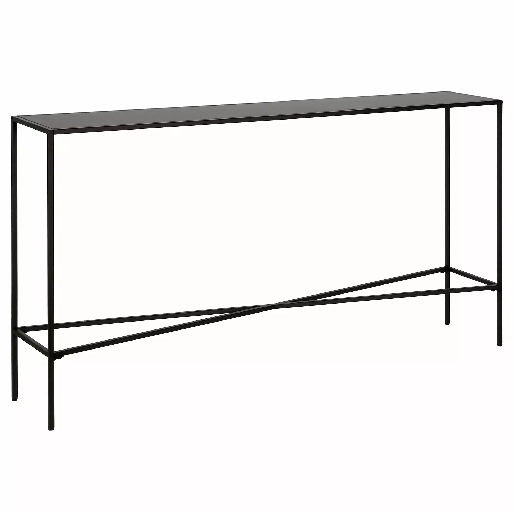 Evelyn&Zoe Henley 55 Wide Rectangular Console Table Metal Top Blackened Bronze Console