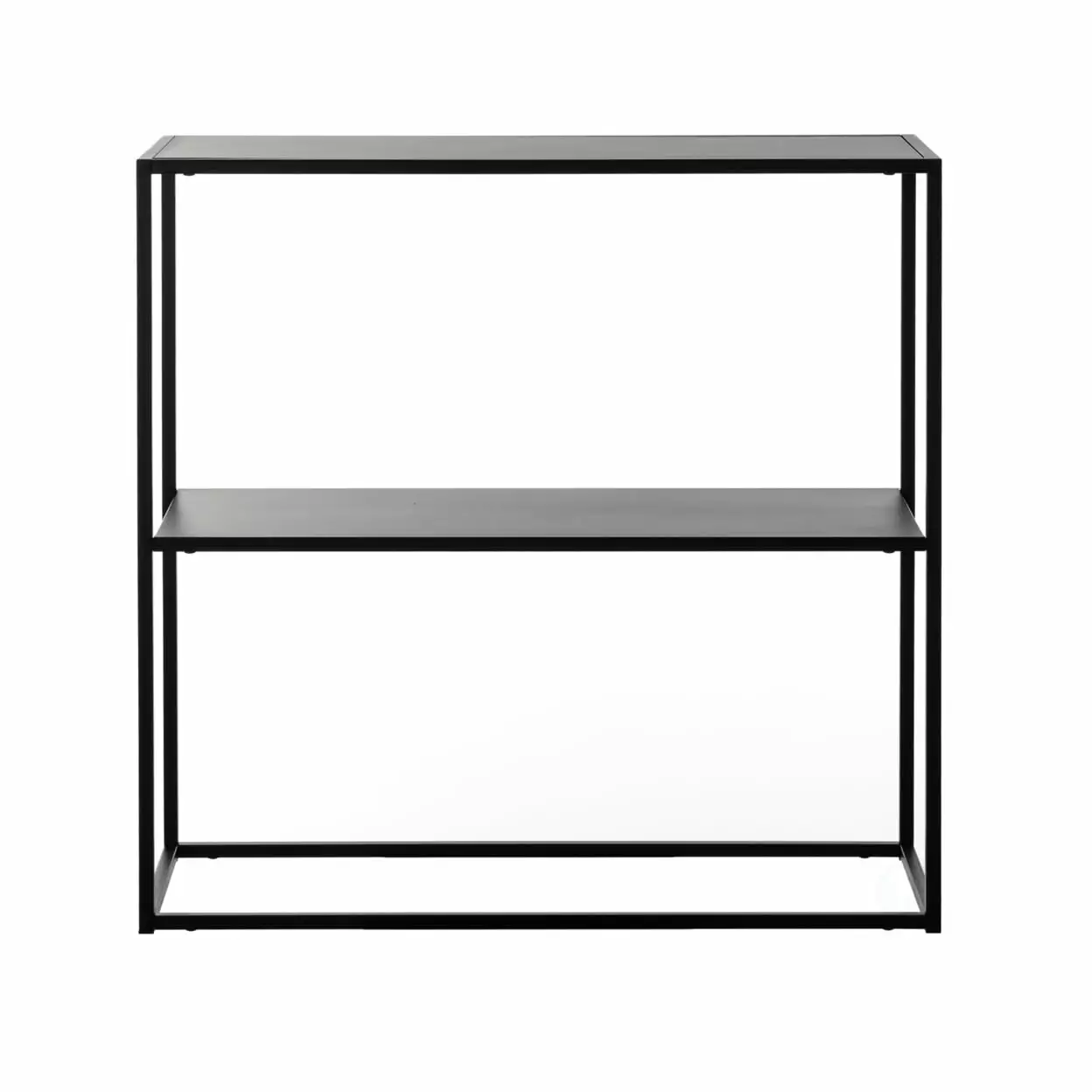 Modern Black Metal Console Table Open Shelf Dining Entryway and Hallway Console Fabulaxe