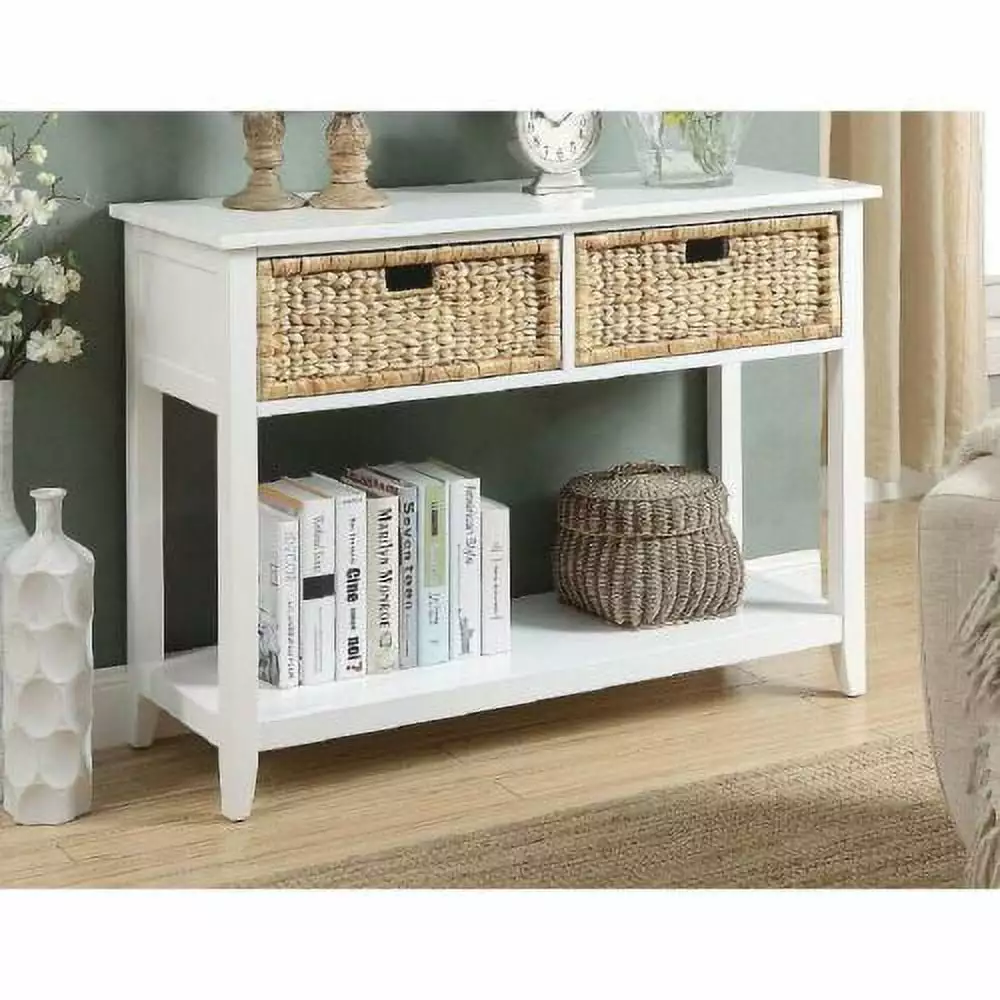 Goldmeet ACME Flavius Console Table White - Modern Entryway Sofa Table Console