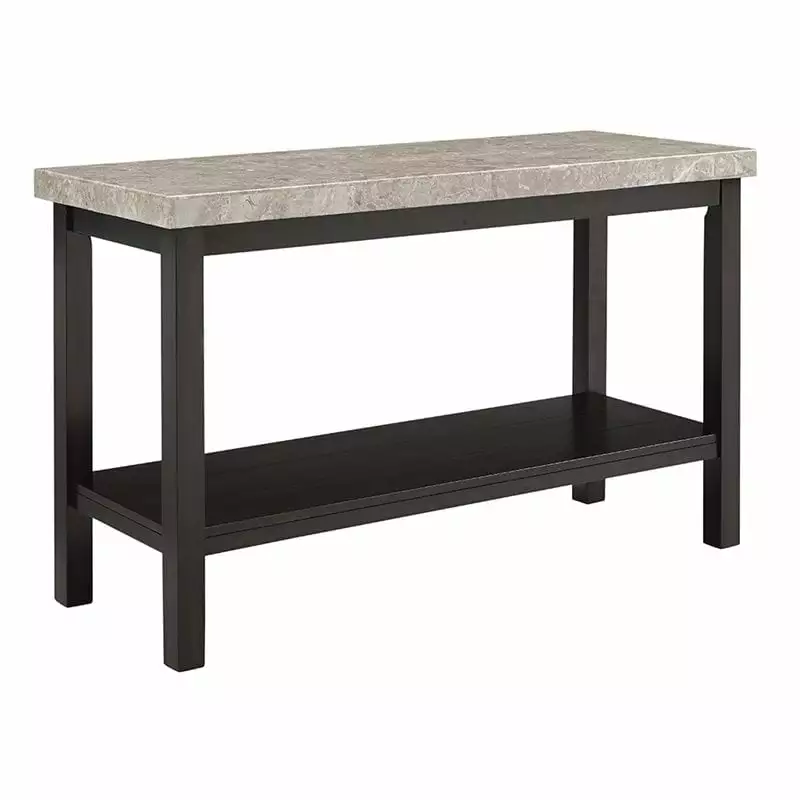 Kingfisher Lane Contemporary Marble Top Console Table Espresso - Modern Entryway Table Console