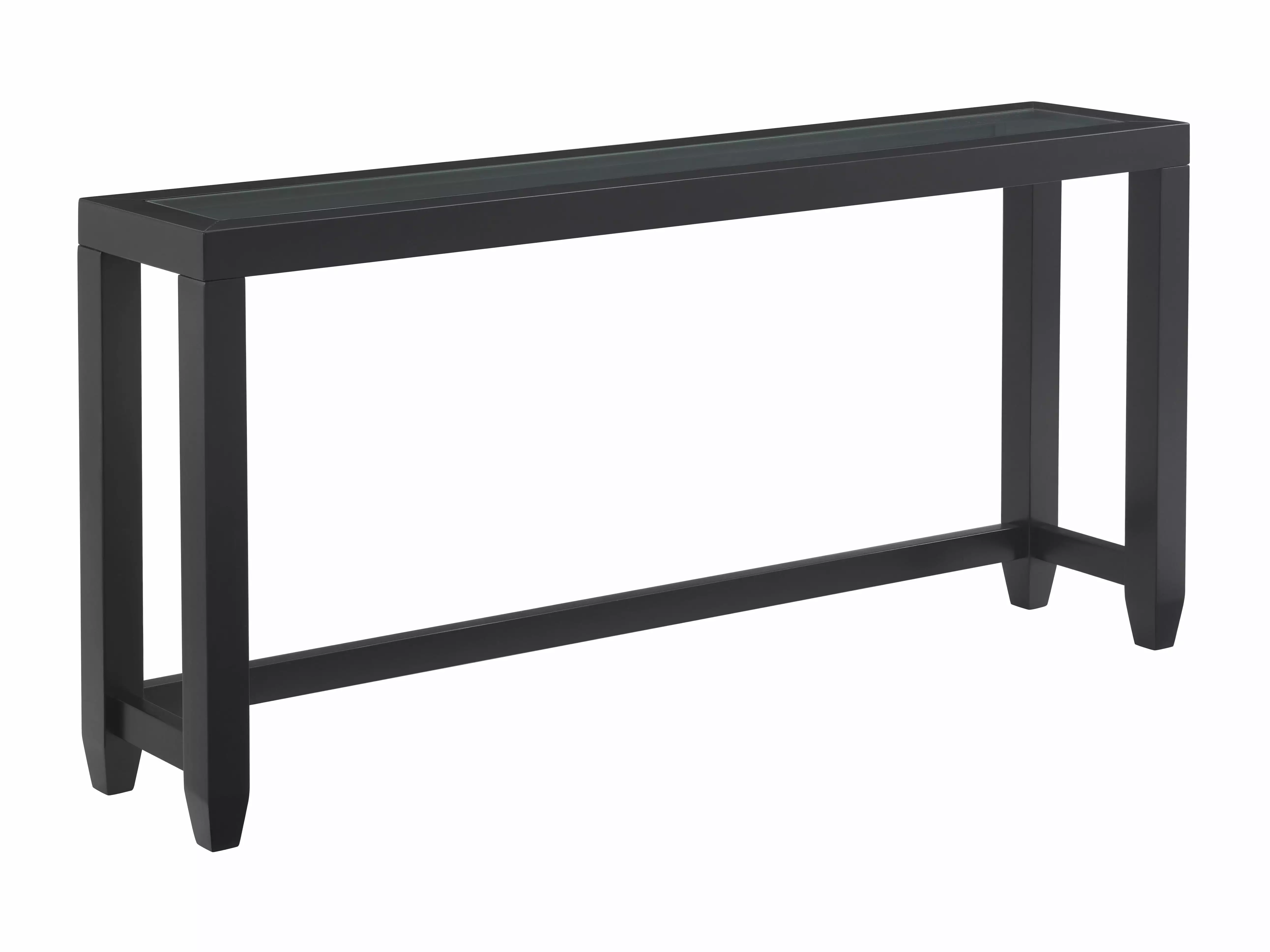 Cordero Contemporary Black Glass Top Sofa Console Table Modern Living Room Console Martin Svensson Home