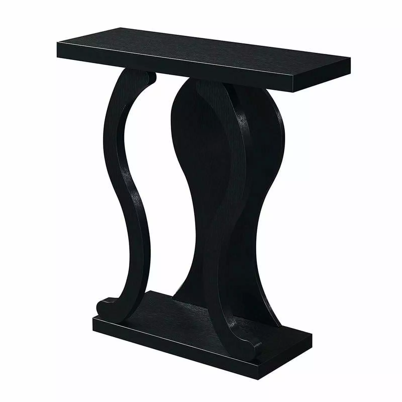 Pemberly Row Modern Console Table Black Wood Finish Console