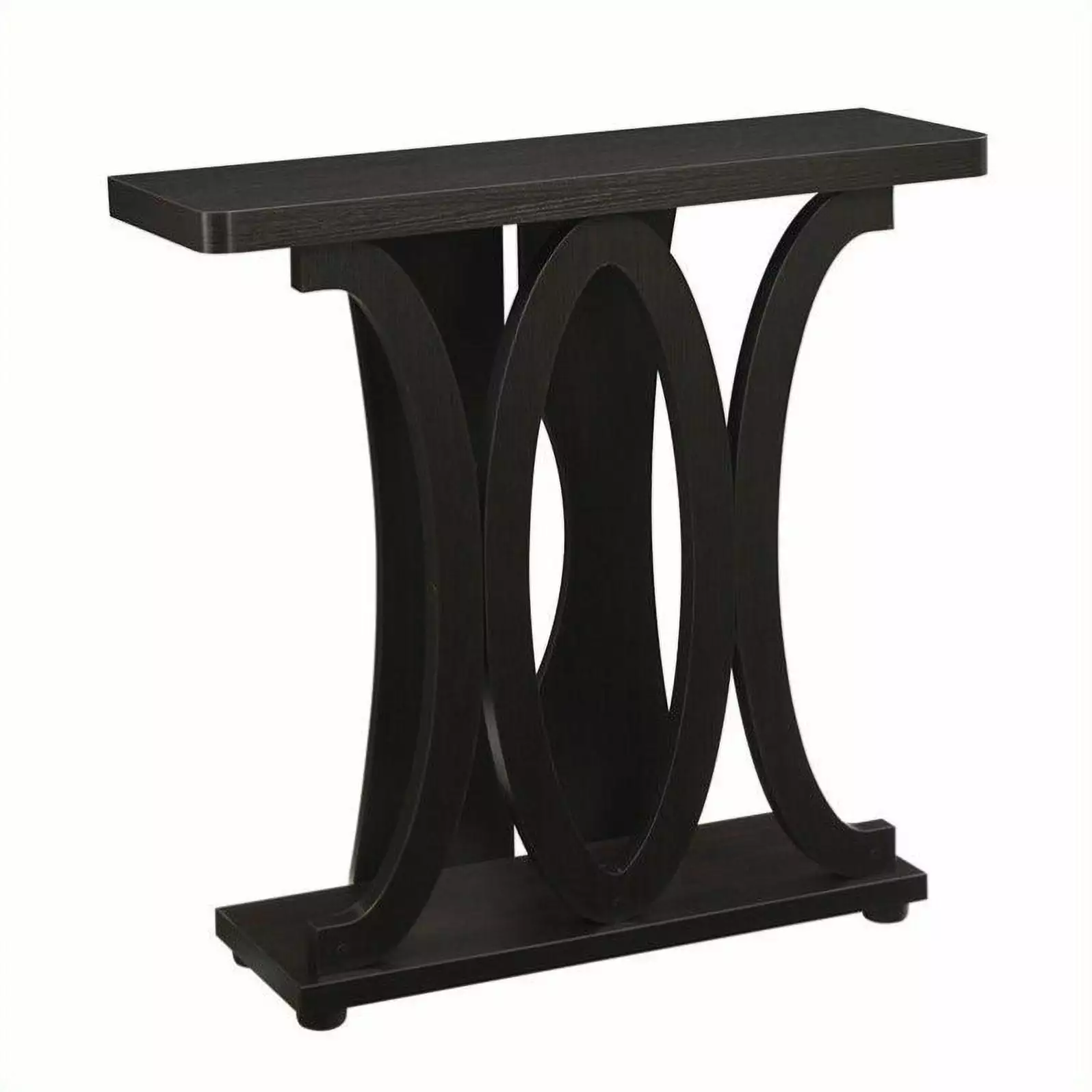Pemberly Row Modern Espresso Wood Console Table Living Room Entryway Console