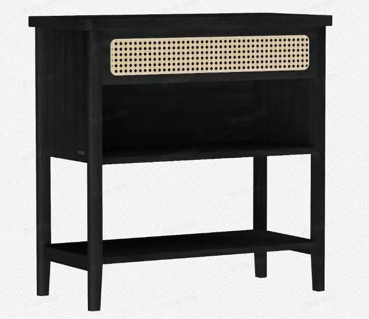 VASAGLE Console Table Power Outlets and Storage Shelf Ash Black Entryway Console