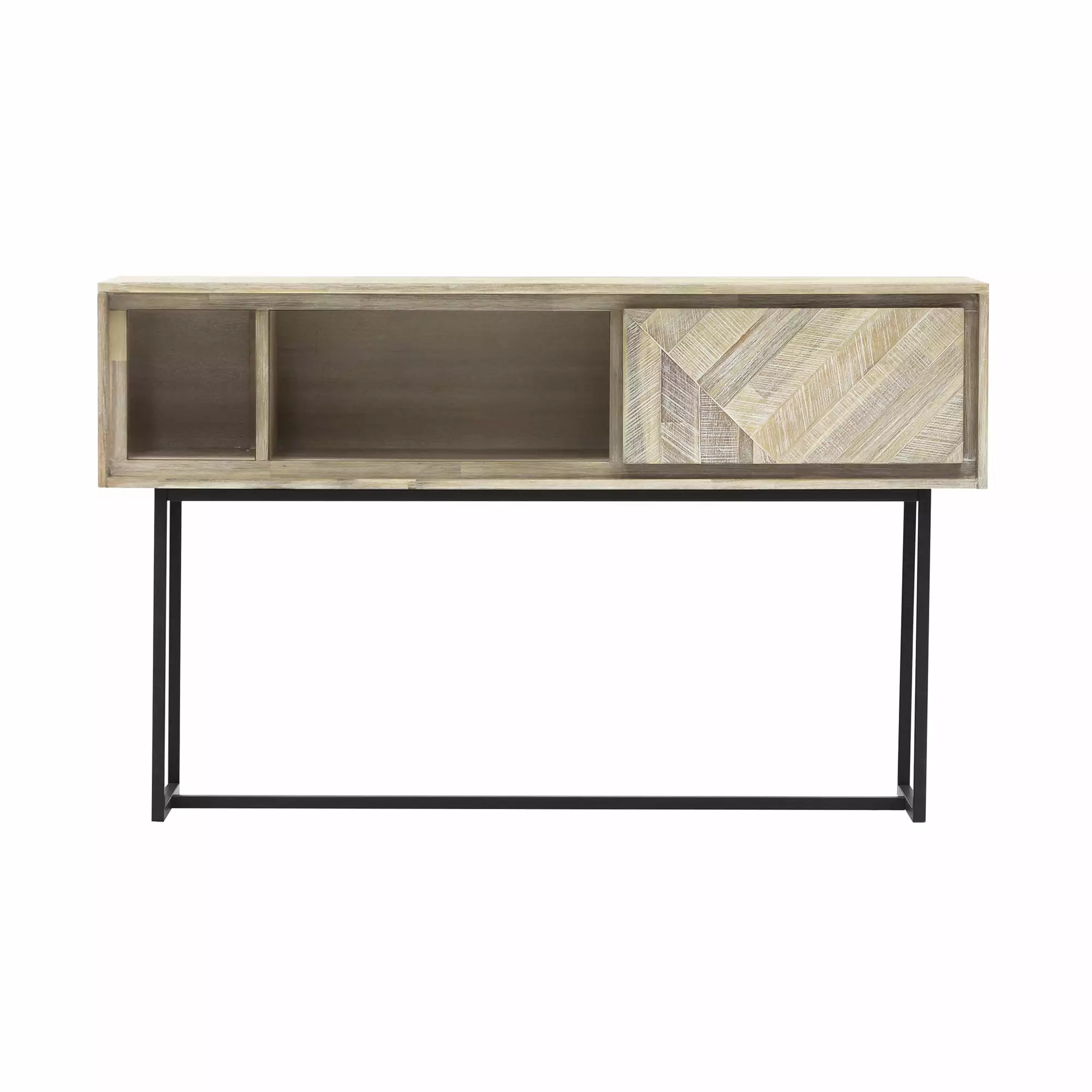 Armen Living Peridot 1-Drawer Modern Wood Console Table Natural Finish Console