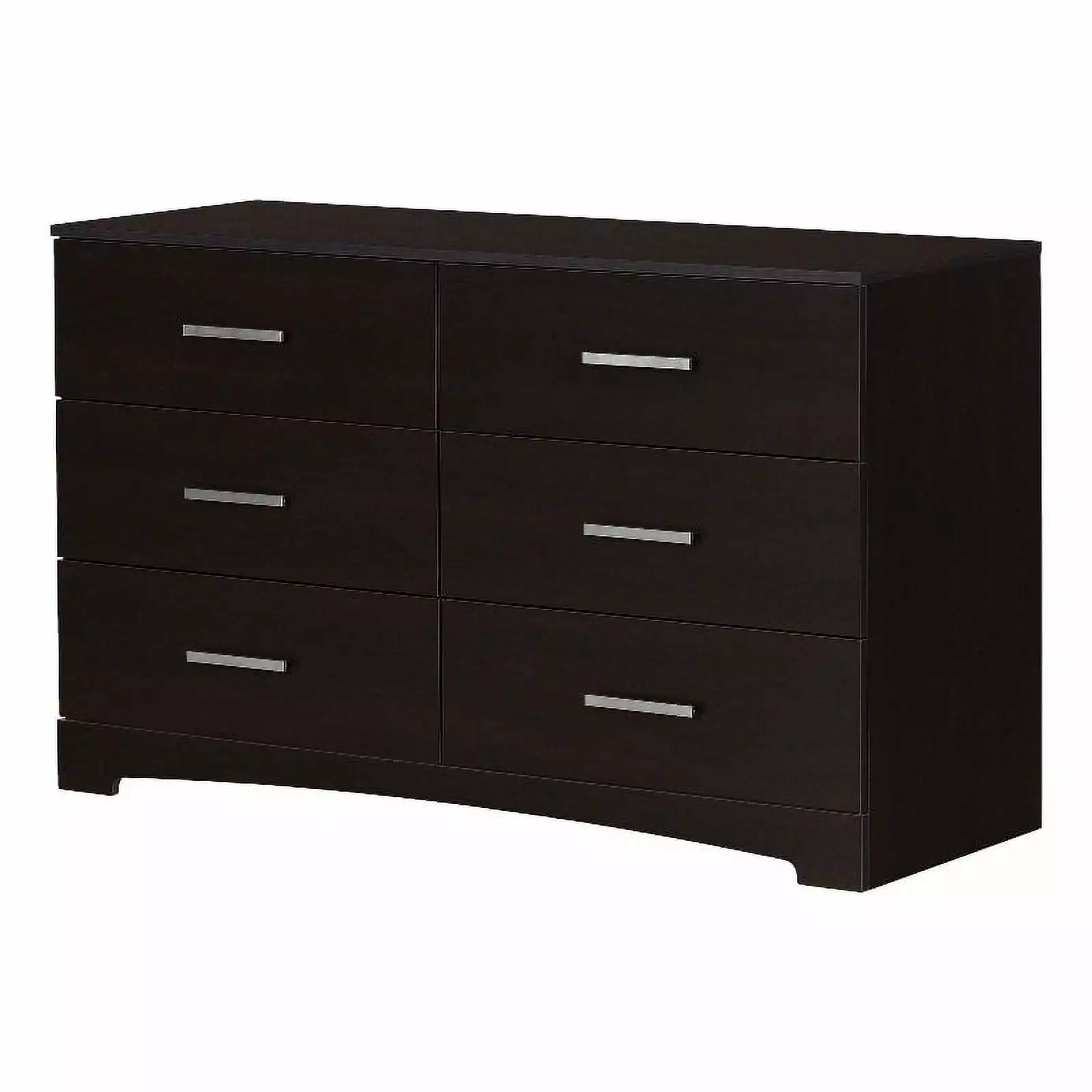 Pemberly Row Modern 6-Drawer Double Dresser Chocolate - Contemporary Bedroom Furniture