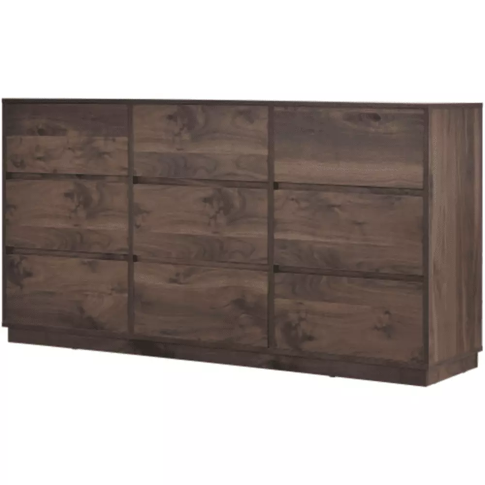Medieval Modern 9-Drawer Dresser Dark Brown Multi-Purpose Storage YRWL