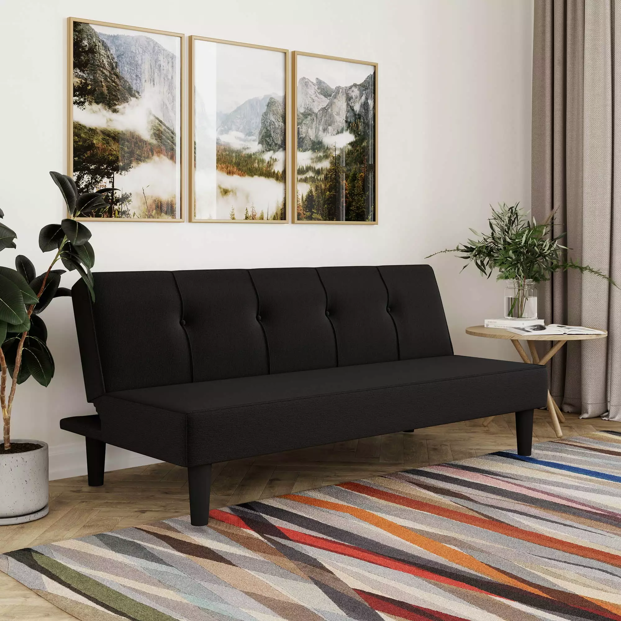 Serta Milan Modern Black Fabric Futon Futons