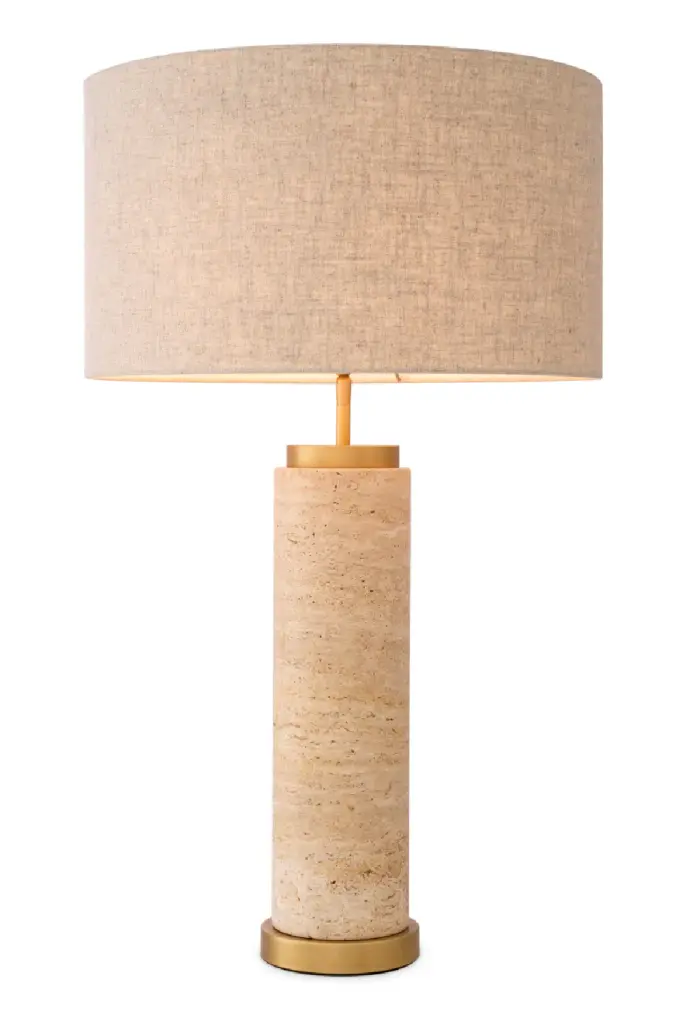 Beige Drum Table Lamp Eichholtz Lxry Contemporary Lighting