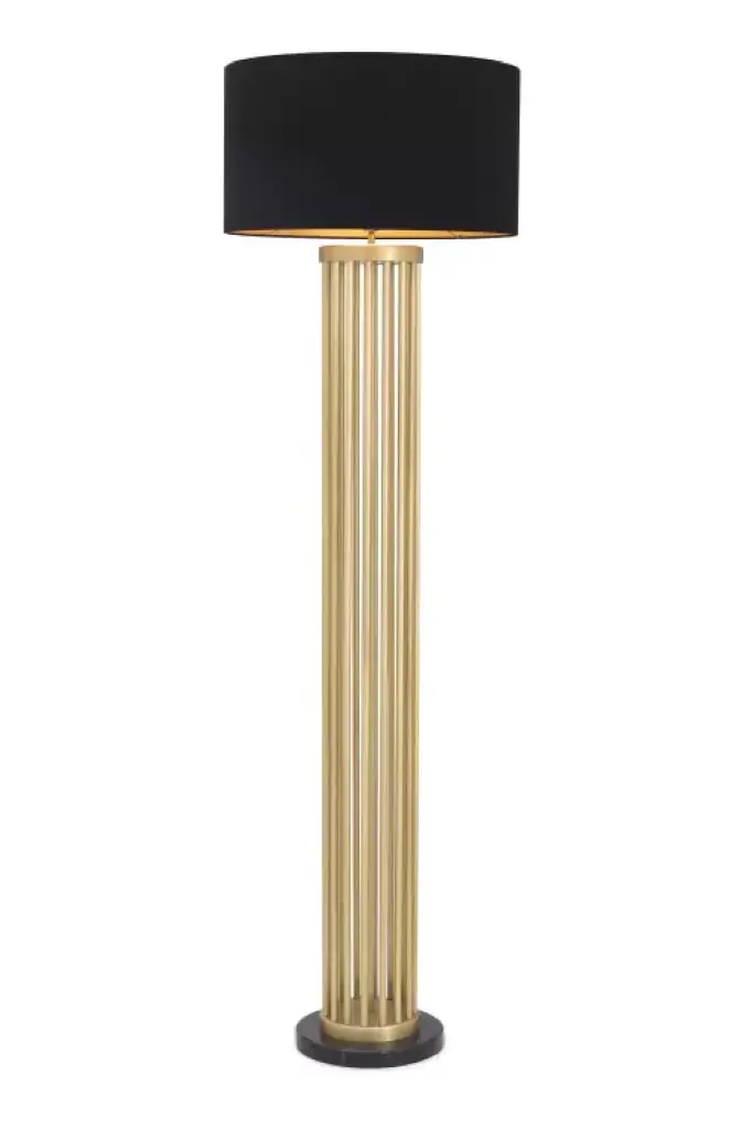 Black Shade Modern Floor Lamp Eichholtz Condo Sleek Living Room Lighting