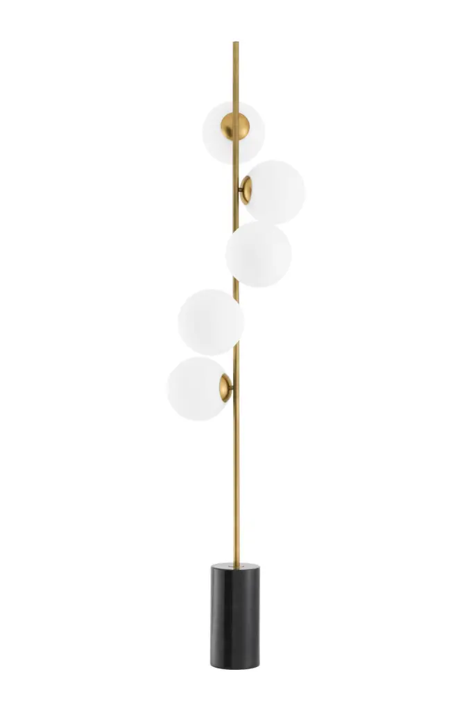 Brass Black Marble Floor Lamp Eichholtz Tempo Elegant