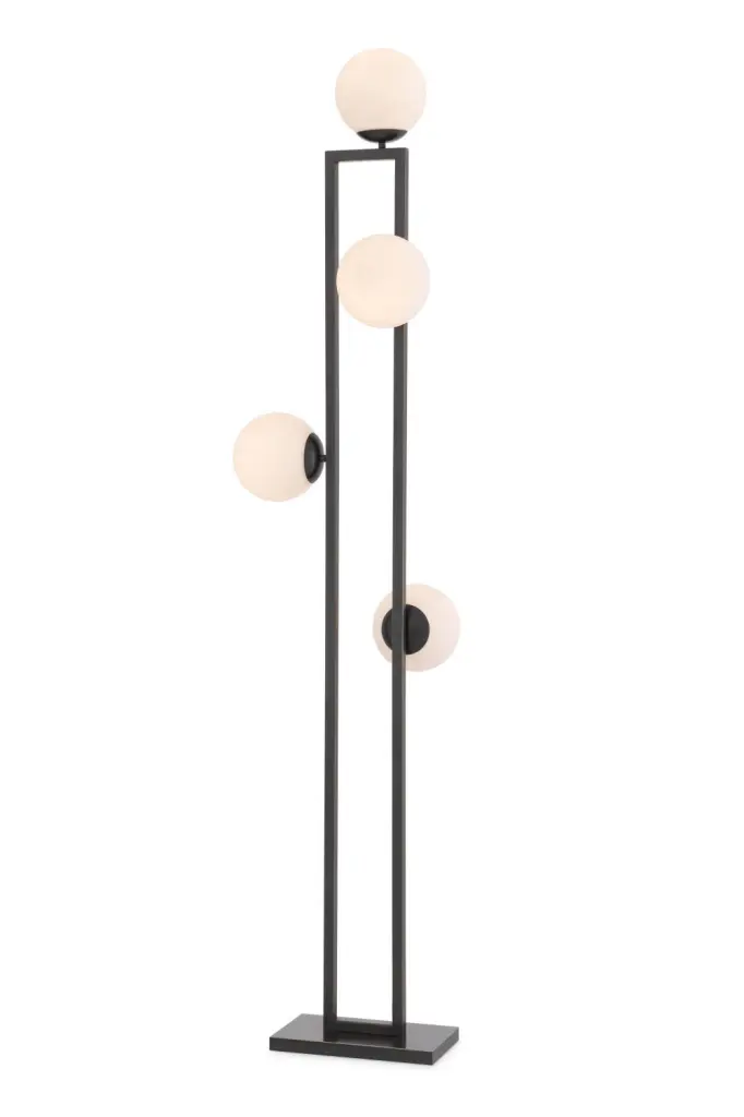Bronze White Globe Floor Lamp Eichholtz Pascal Modern Living Room Lighting