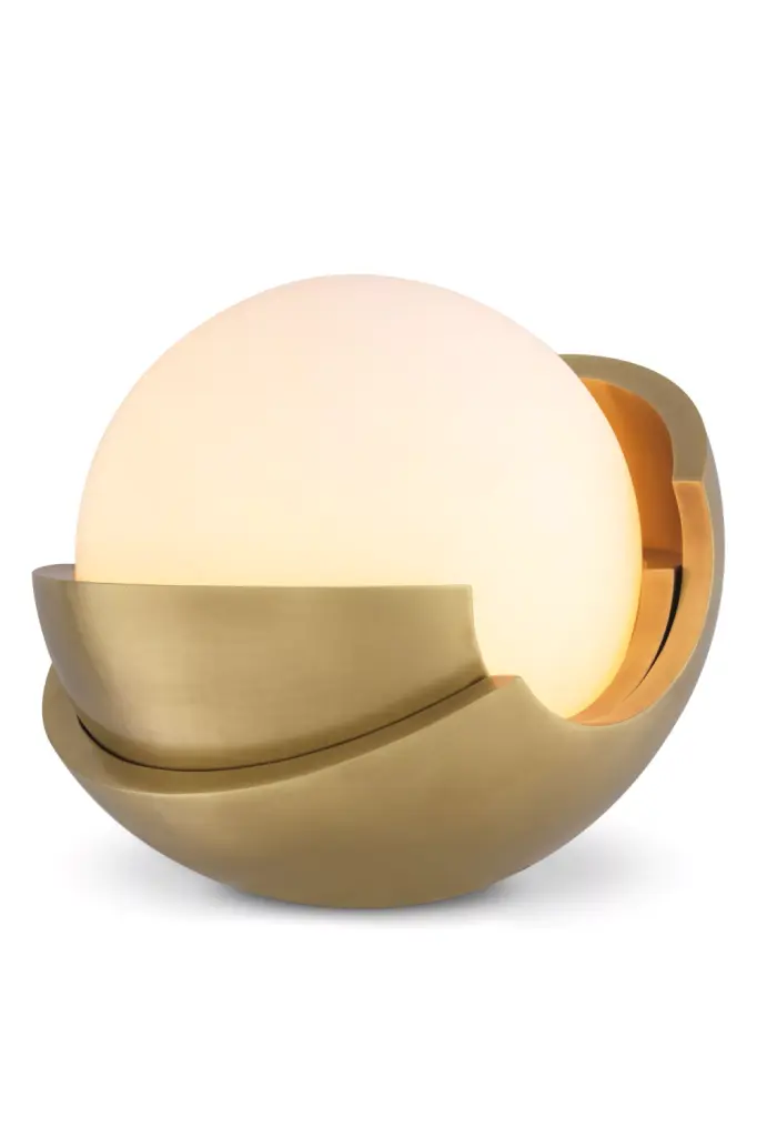 Eichholtz Cabo Modern Brass Globe Table Lamp Stylish Desk Light