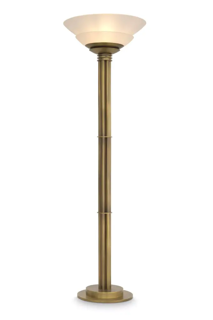 White Glass Bowl Floor Lamp Eichholtz Figaro Modern Living Room Lighting