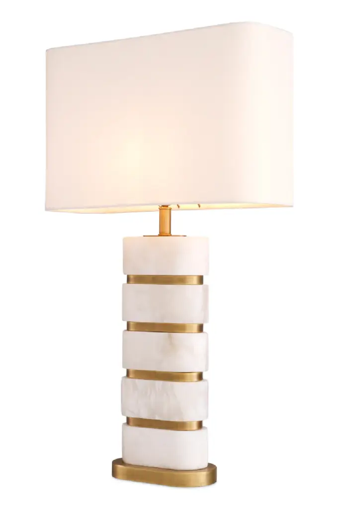 White Modern Table Lamp Eichholtz Newall Stylish Home Office Lighting