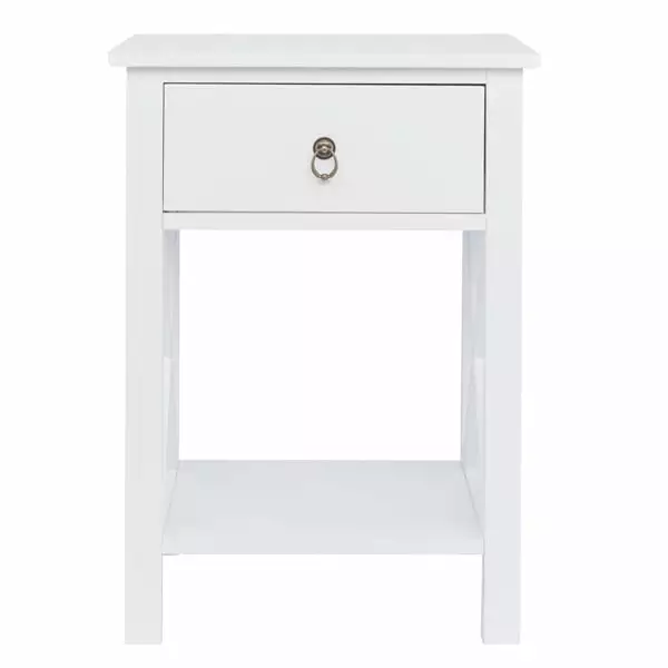 Modern White Nightstand Bedside Table Bedroom Living Room Elevate Your Space inQ Boutique